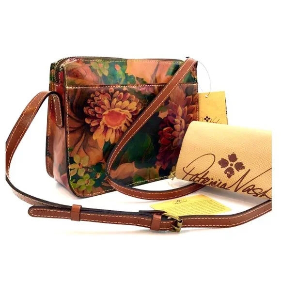 Patricia Nash Vallata Crossbody Bag Multicolored Floral Print Leather NWT $169 - Picture 1 of 5